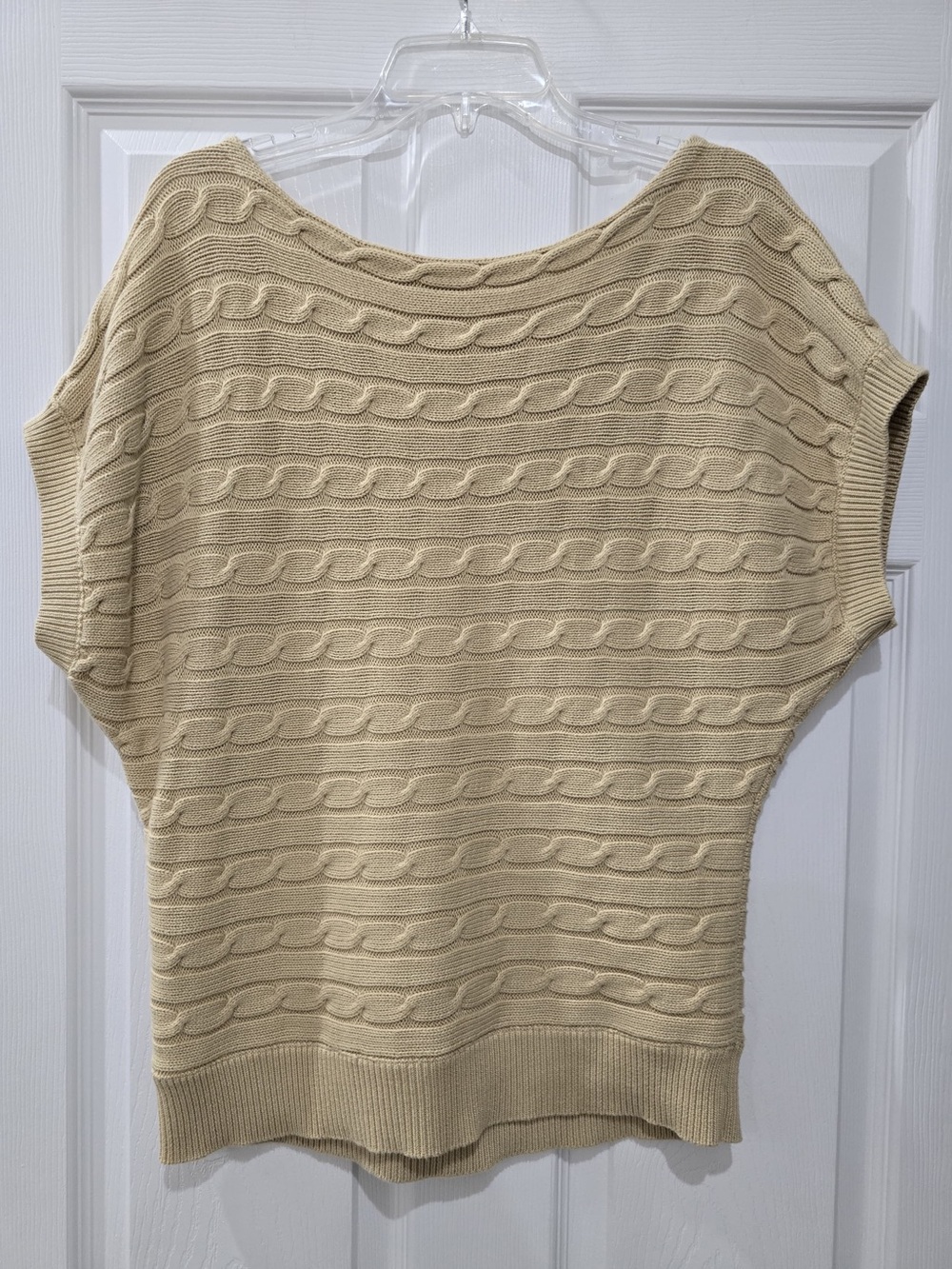 Ralph Lauren Sport Cream Cable-Knit Short Sleeve Sweater Size L - Picture 3 of 6